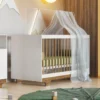 Berço Mini Cama Flocos 100% MDF BRANCO/AMADEIRADO - Tigus