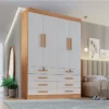 Guarda Roupa Mônaco 4 Portas 8 Gavetas Ddoro CINAMOMO/OFF