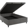 Base Box baú Casal Veludo CINZA - Portobel 43x138x188