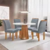 MESA BERLIM 4 CADEIRAS TEC 171 CINZA - CEL MÓVEIS